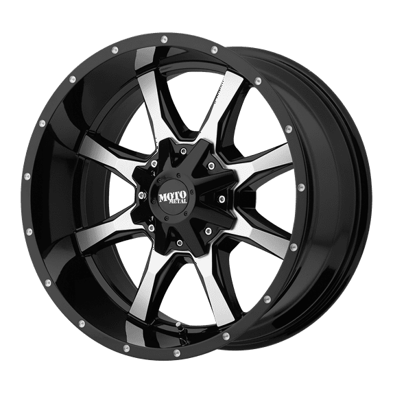 20x10 Moto Metal MO970 Gloss Black Machined Face Wheel 8x170 (-24mm)