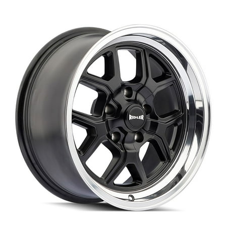 20x10 Ridler 610 Matte Black/Polished Lip Wheel 5x4.5 (0mm)