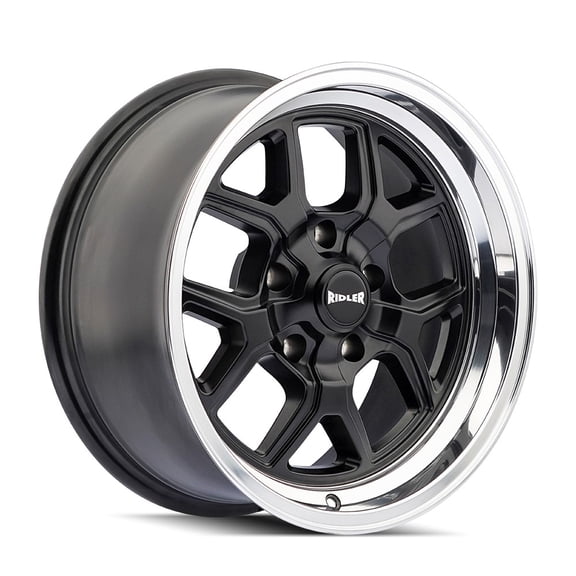 20x10 Ridler 610 Matte Black/Polished Lip Wheel 5x4.75 (0mm)