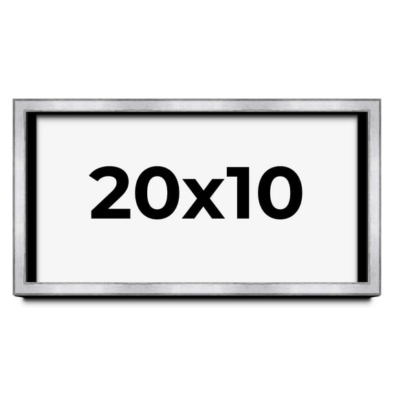20x10 Shadow Box Frame Silver | 1.375 Inches Deep Real Wood Contemporary Shadowbox Display Frame |