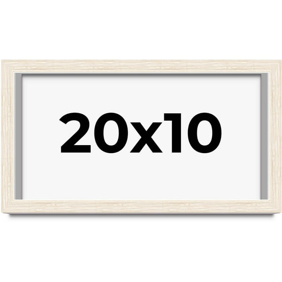 20x10 Shadow Box Frame White | 1.125 Inches Deep Real Wood Rustic Shadowbox Display Frame | UV