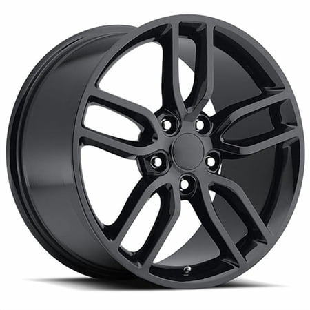 New 20x10 Inch Wheel for Corvette C7 Z51 FR 26 Style 20 inch Gloss Black Alloy Rim 5x4.75" Bolt-Pattern 79mm Offset - Factory Reproduction Wheel