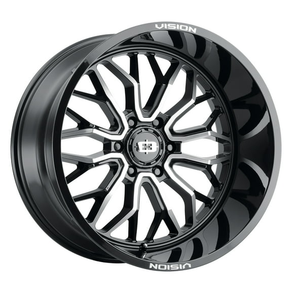 20x10 Vision 402 Riot Gloss Black Machined Face Wheel 8x6.5 (-25mm)