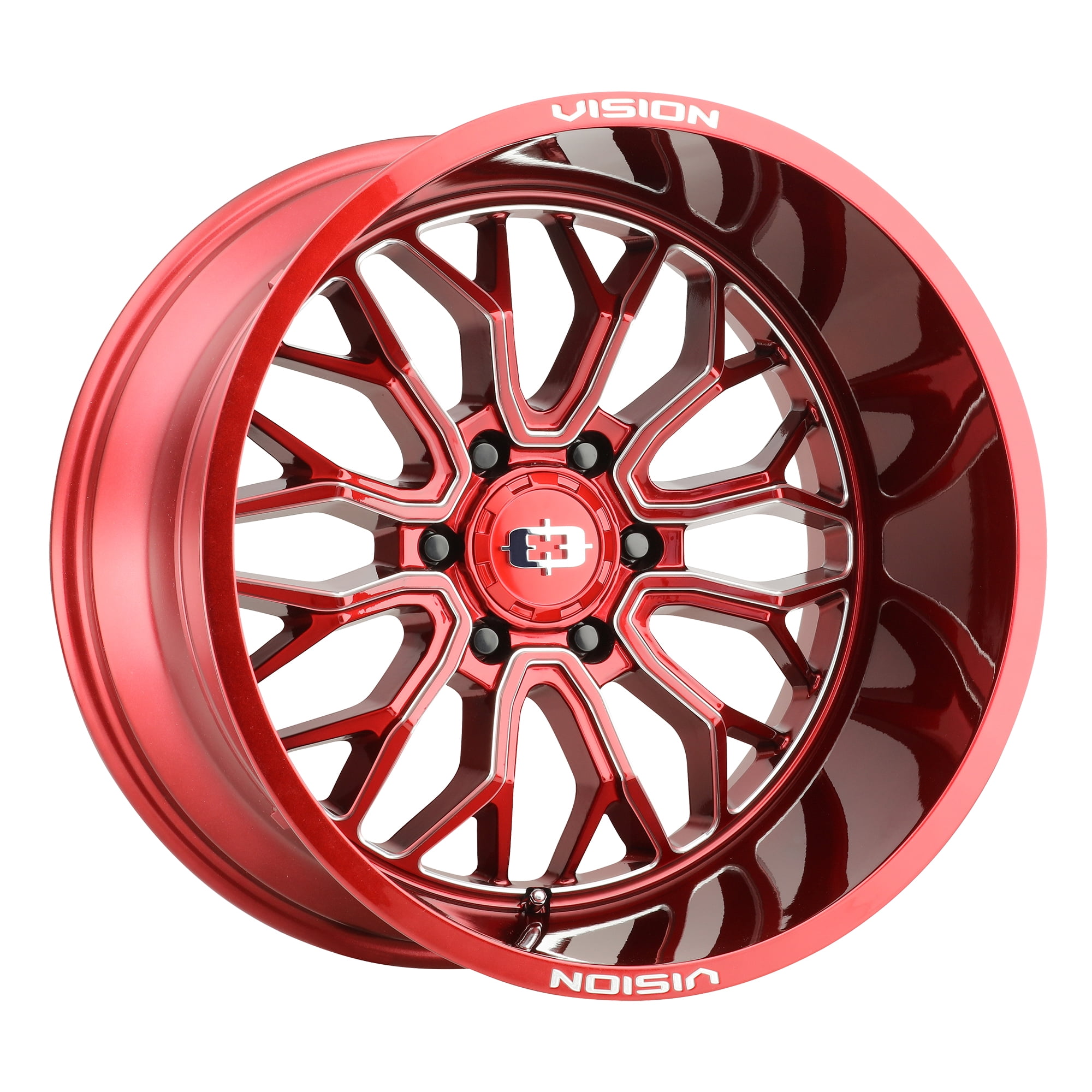 20x10 Vision 402 Riot Red Tint Milled Spoke Wheel 8x6.5 (-25mm ...