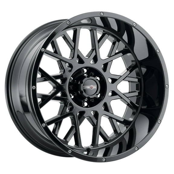 20x10 Vision 412 Rocker Gloss Black Wheel 8x6.5 (-25mm)
