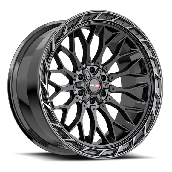 20x10 Vortek VRP-503 Black Diamond Cut Ring W/ Dark Tint Wheel 5x5/5x5.5 (-18mm)