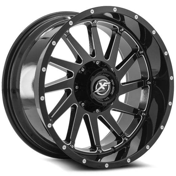 20x10 XF Off-Road XF-216 Gloss Black & Milled Wheel 5x4.5/5x5 (-24mm)