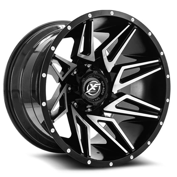 20x10 XF Off-Road XF-218 Gloss Black & Machined Wheel 5x5.5/5x150 (-12mm)