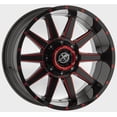 thumbnail image 1 of 20x10 XF Off-Road XF-219 Gloss Black & Red Milled Wheel 5x5/5x5.5 (-24mm), 1 of 2