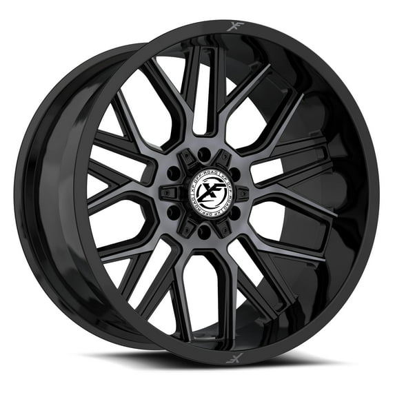 20x10 XF Off-Road XF-235 Gloss Black & Mach Titanium DDT Wheel 5x5/5x5.5 (-12mm)