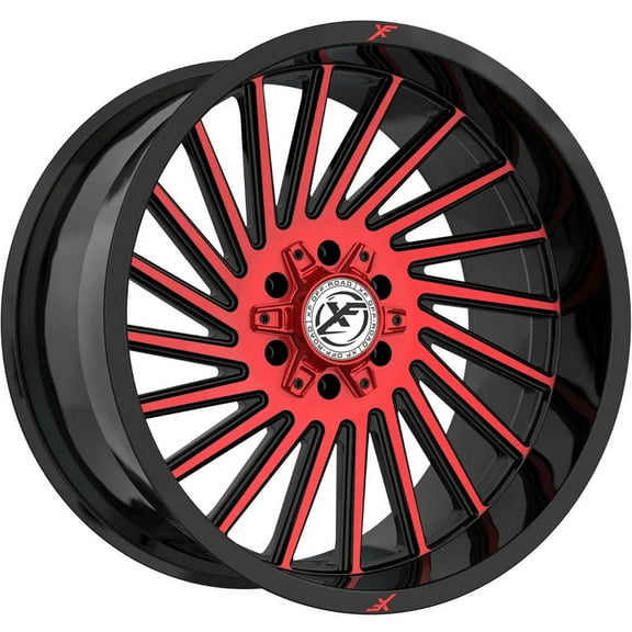 20x10 XF Off-Road XF-239 Gloss Black Machined Red Wheel 6X135/6x5.5 (-12mm)