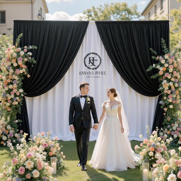 20x10FT Black Backdrop Curtains for , 4 Panels 5x10FT Thick Polyester Backdrop Drapes, Wrinkle Resistant Photography Background Drapes for Wedding Birthday Decoration