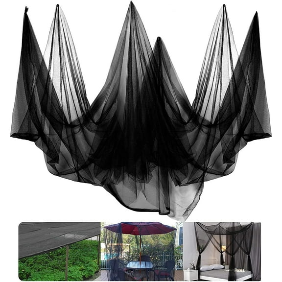 20x10Ft Mosquito Netting Garden Mesh Netting, Fly Bird Net Barrier Hunting Blind Plant Protecting Net, 3x6m Black