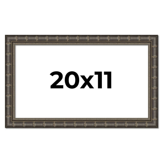 20x11 Frame Black Bamboo Solid Wood Picture Frame Width 1.5 Inches | Interior Frame Depth 0.5