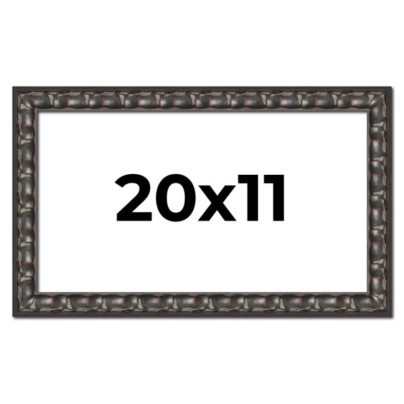 20x11 Frame Black-Brown Medieval Solid Wood Picture Frame | 1.5 Inch Moulding Width | Gotham
