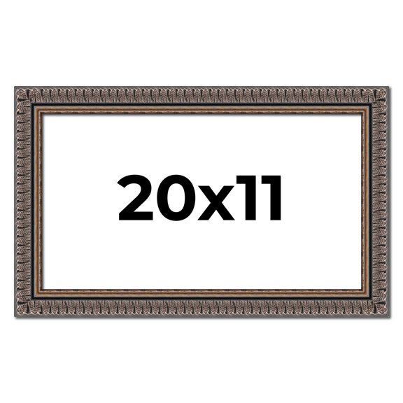 20x11 Frame Black Feather Payton Ornate Solid Wood Picture Frame Width 1.75 Inches | Interior Depth