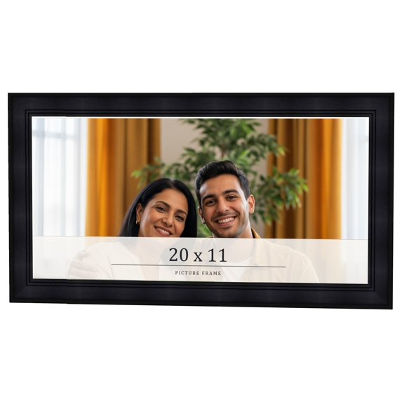 20x11 Frame Black Passaggi Solid Wood Picture Frame Width 1.5 Inches | Interior Depth 0.5 Inches |