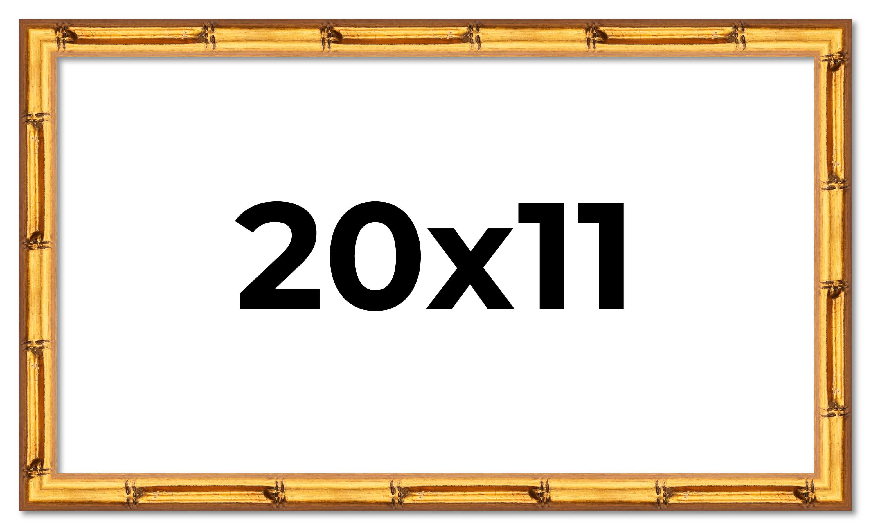 Gold Bamboo Solid Wood Wall Picture Frame, 20x11 Inches