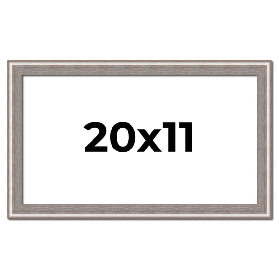 20x11 Frame Grey Real Wood Picture Frame Width 1.25 inches | Interior Frame Depth 0.5 inches | Hans
