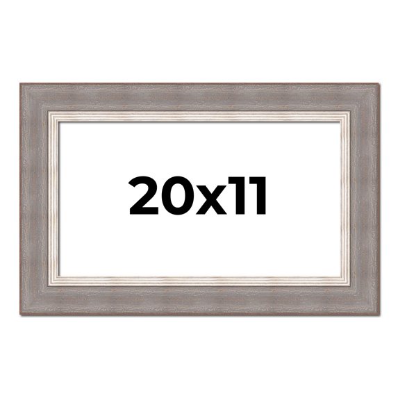 20x11 Frame Grey Real Wood Picture Frame Width 2.75 Inches | Interior Frame Depth 0.5 Inches |
