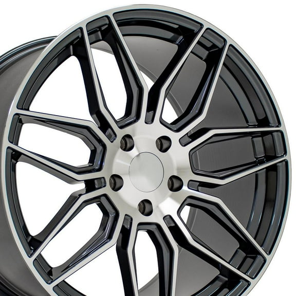 OE Wheels CV03D 20 Inch Rim Fits Corvette C8 Z06 Style 5x120 20x11 Gloss Gunmetal Machined - Hollander 95580 (1)