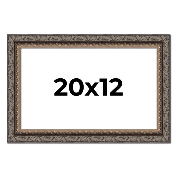 20x12 Frame Black Real Wood Picture Frame Width 2 inches | Interior Frame Depth 0.5 inches | Fitz