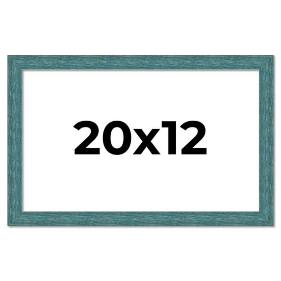 20x12 Frame Blue Rustic Barnwood Solid Wood Picture Frame Width 1.25 Inches | Interior Depth 0.5