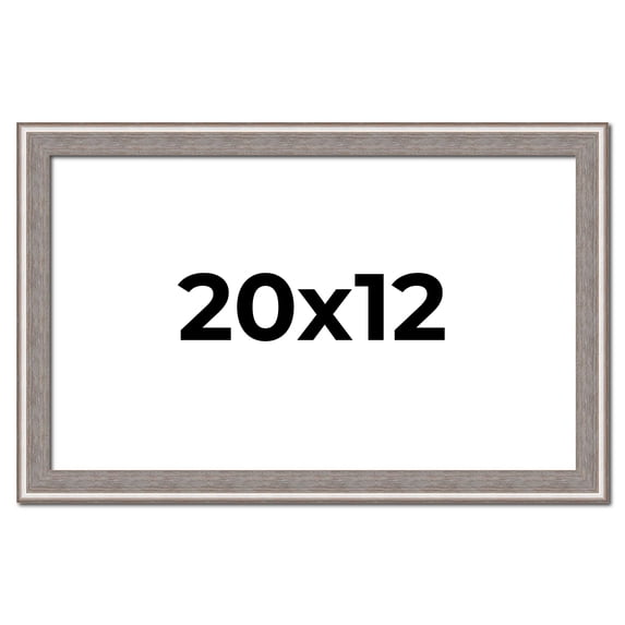 20x12 Frame Grey Real Wood Picture Frame Width 1.25 inches | Interior Frame Depth 0.5 inches | Hans
