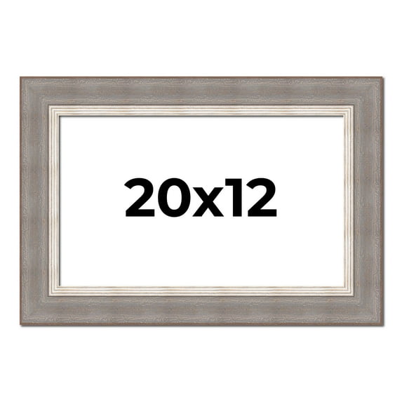 20x12 Frame Grey Real Wood Picture Frame Width 2.75 Inches | Interior Frame Depth 0.5 Inches |