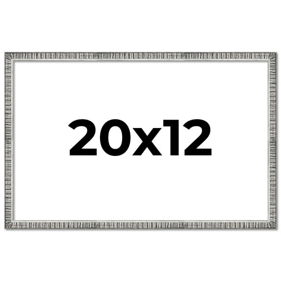 20x12 Frame Silver Grey Distressed Solid Wood Picture Frame | 0.75 Inch Moulding Width | Interior