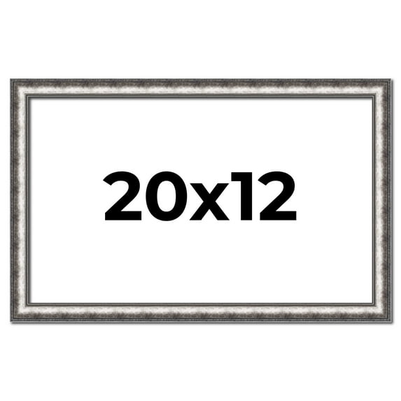 20x12 Frame Silver Real Wood Picture Frame Width 1.125 Inches | Interior Frame Depth 0.5 Inches |