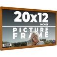 thumbnail image 1 of 20x12 Honey Brown Real Wood Picture Frame Width 0.75 inches | Interior Frame Depth 0.5 inches |, 1 of 8