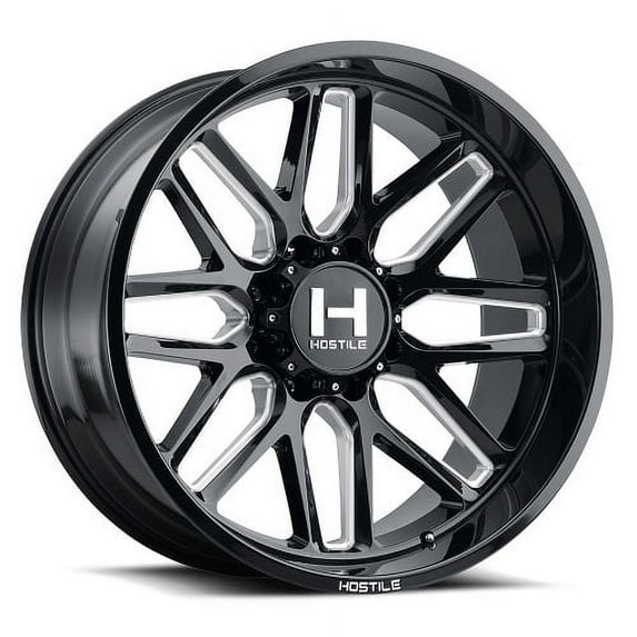20x12 Hostile H120 Vulcan Blade Cut (Black Milled) Wheel 5x5.5 (-44mm)