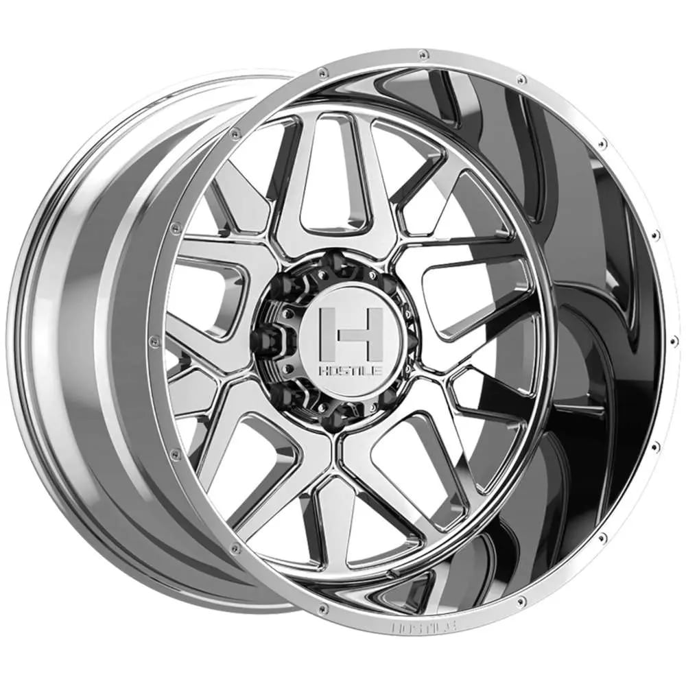 20x12 Hostile H128 Diablo Armor Plated (Chrome) Wheel 8x6.5 (-44mm)