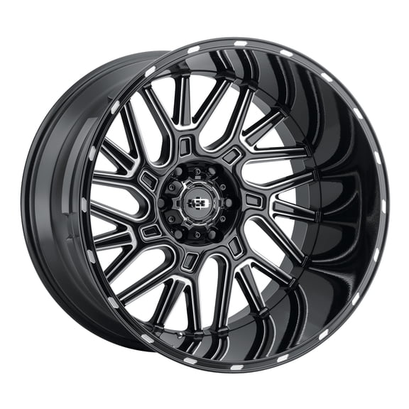 20x12 Vision 404 Brawl Gloss Black Milled Spoke Wheel 8x180 (-51mm)