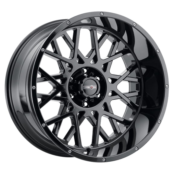 20x12 Vision 412 Rocker Gloss Black Wheel 6x135 (-51mm)