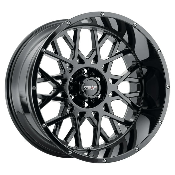 20x12 Vision 412 Rocker Gloss Black Wheel 8x170 (-51mm)