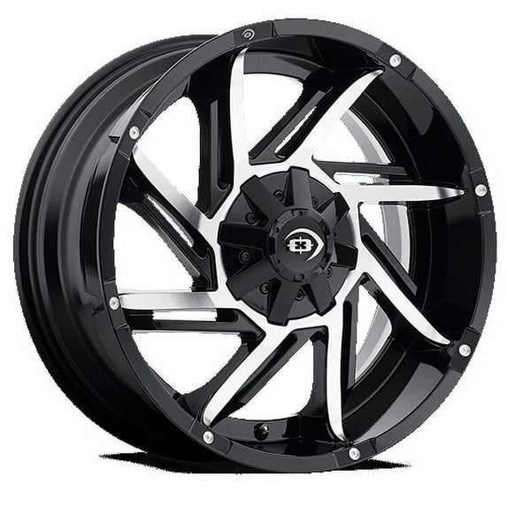 20x12 Vision 422 Prowler Gloss Black Machined Face Wheel 5x4.5/5x5 (-51mm)