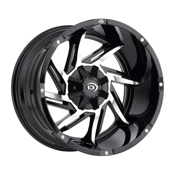20x12 Vision 422 Prowler Gloss Black Machined Face Wheel 8x6.5 (-51mm)