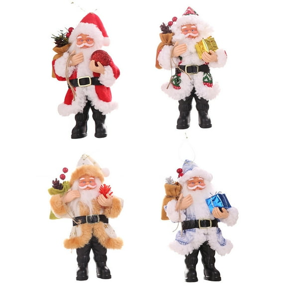 20x12cm Blue Santa Claus Figurine Rustic Resin Christmas Ornaments Festival Decoration