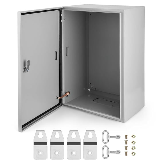 20x12x10 NEMA 4X IP66 Steel Junction Box with Lock and Mounting Plate