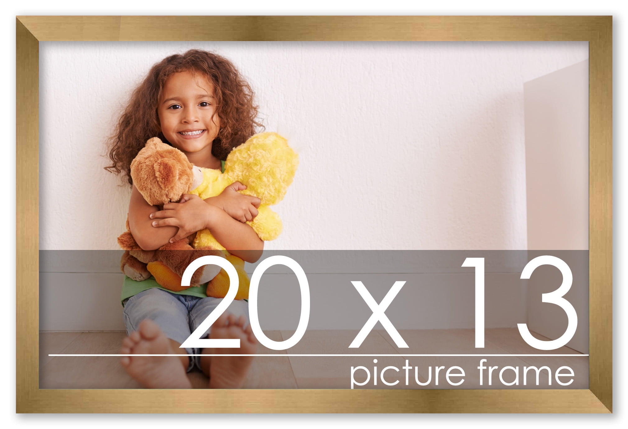 20x13 Gold Bronze Wood Picture Frame - UV Acrylic, Foam Board Backing ...