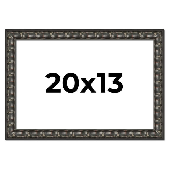 20x13 Frame Black-Brown Medieval Solid Wood Picture Frame | 1.5 Inch Moulding Width | Gotham