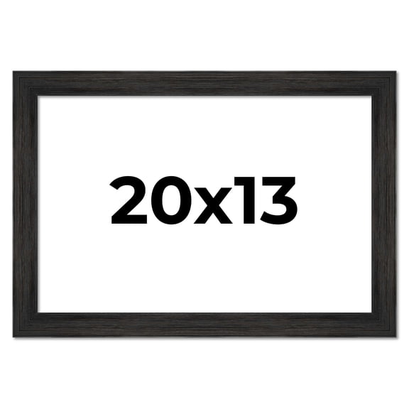 20x13 Frame Black Rustic Barnwood Solid Wood Picture Frame | 1.5 Inch Moulding Width | Includes UV