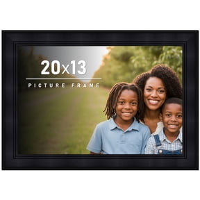 20x13 Frame Black Solid Wood Picture Frame - Complete Modern Photo Frame Includes UV Acrylic