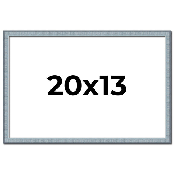 20x13 Frame Blue Scuffed Farm Board Solid Wood Picture Frame Width 0.75 Inches | Interior Depth 0.5