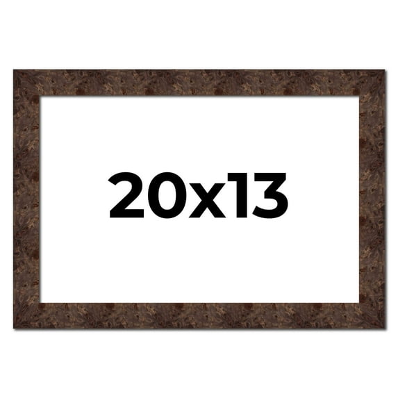 20x13 Frame Brown Burl Real Wood Picture Frame Width 1.625 Inches | Interior Frame Depth 0.5 Inches