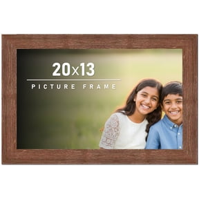 20x13 Frame Brown Distressed Barnwood Picture Frame | Rustic Farmhouse Photo Frame Includes UV