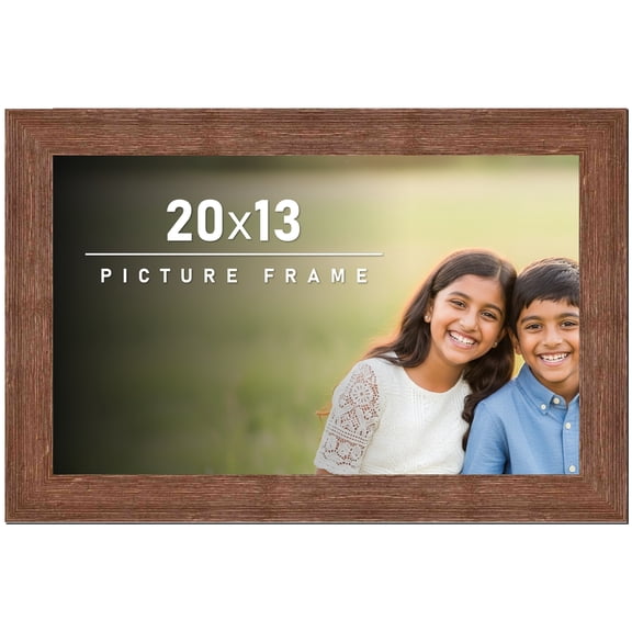 20x13 Frame Brown Distressed Barnwood Picture Frame | Rustic Farmhouse Photo Frame Includes UV
