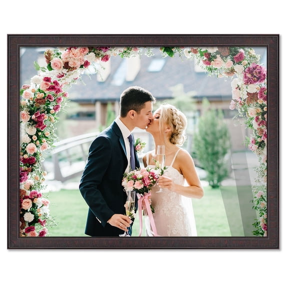 20x13 Frame Brown Picture Frame - Complete Modern Photo Frame Includes UV Acrylic Shatter Guard Front, Acid Free